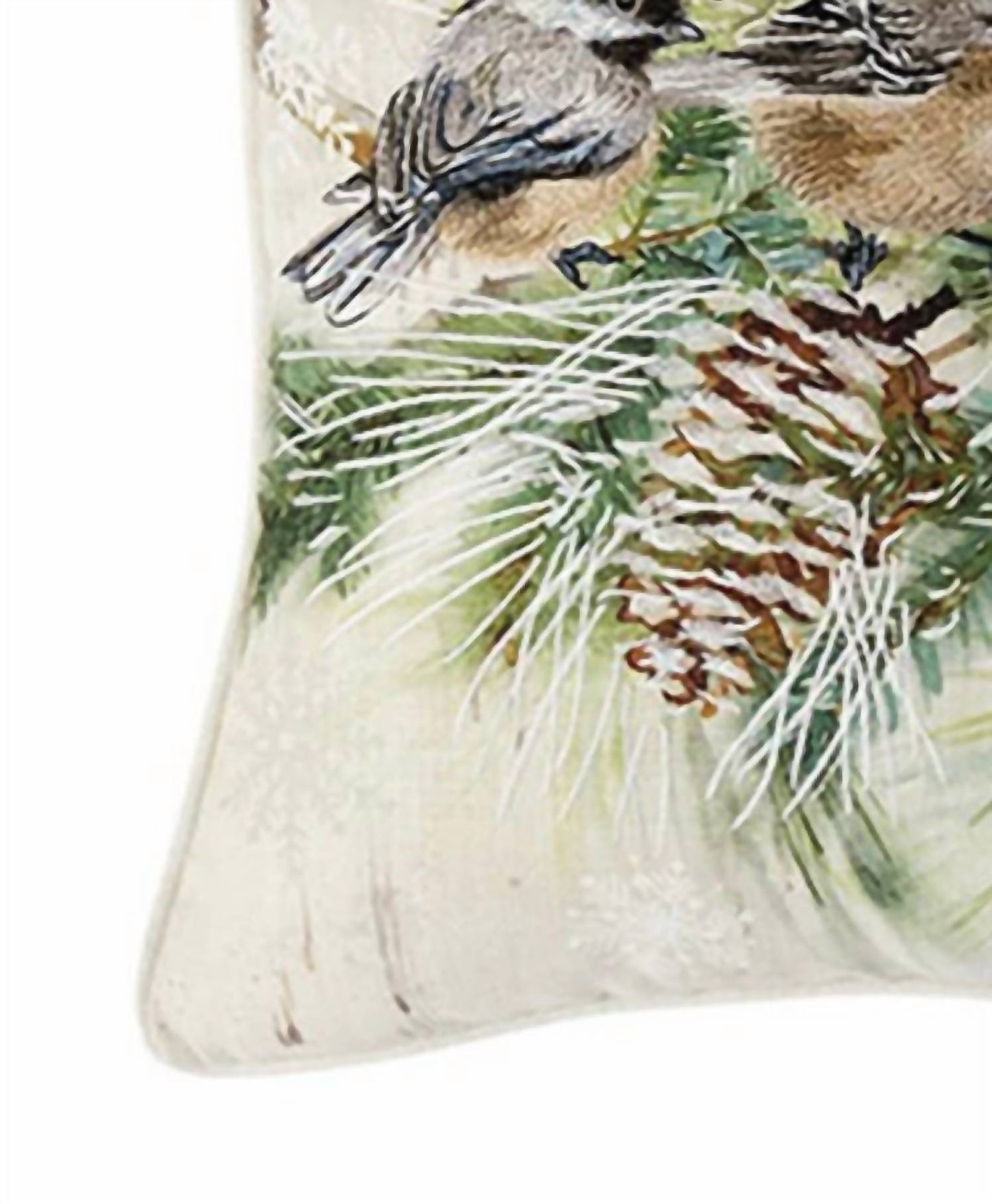 Raz Imports - Winter Cottage Chickadees Pillow #4215983