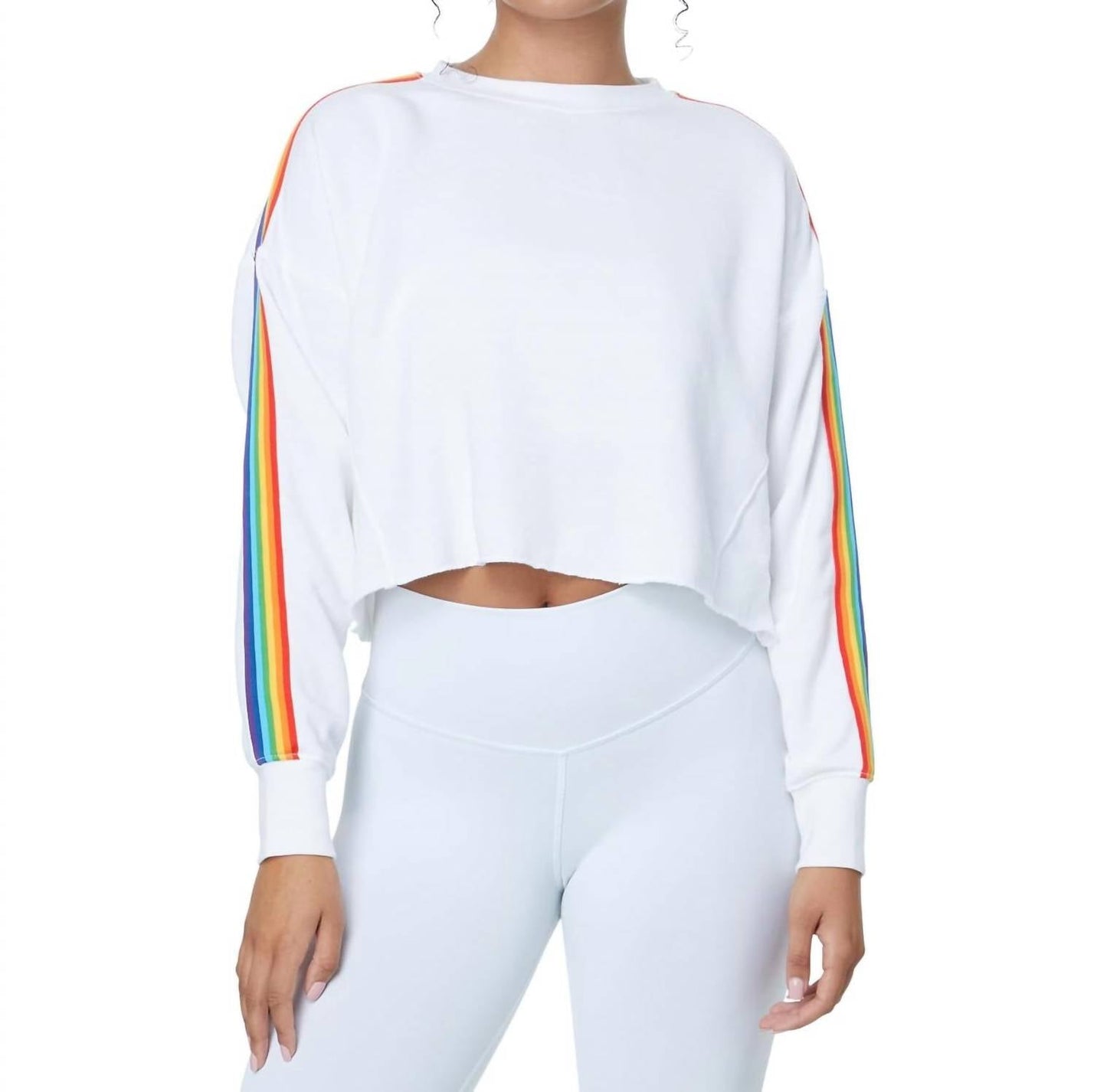 Spiritual Gangster - Rainbow Cropped Pullover Top