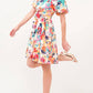 And The Why - Square Neck Puff Sleeve Floral Dress