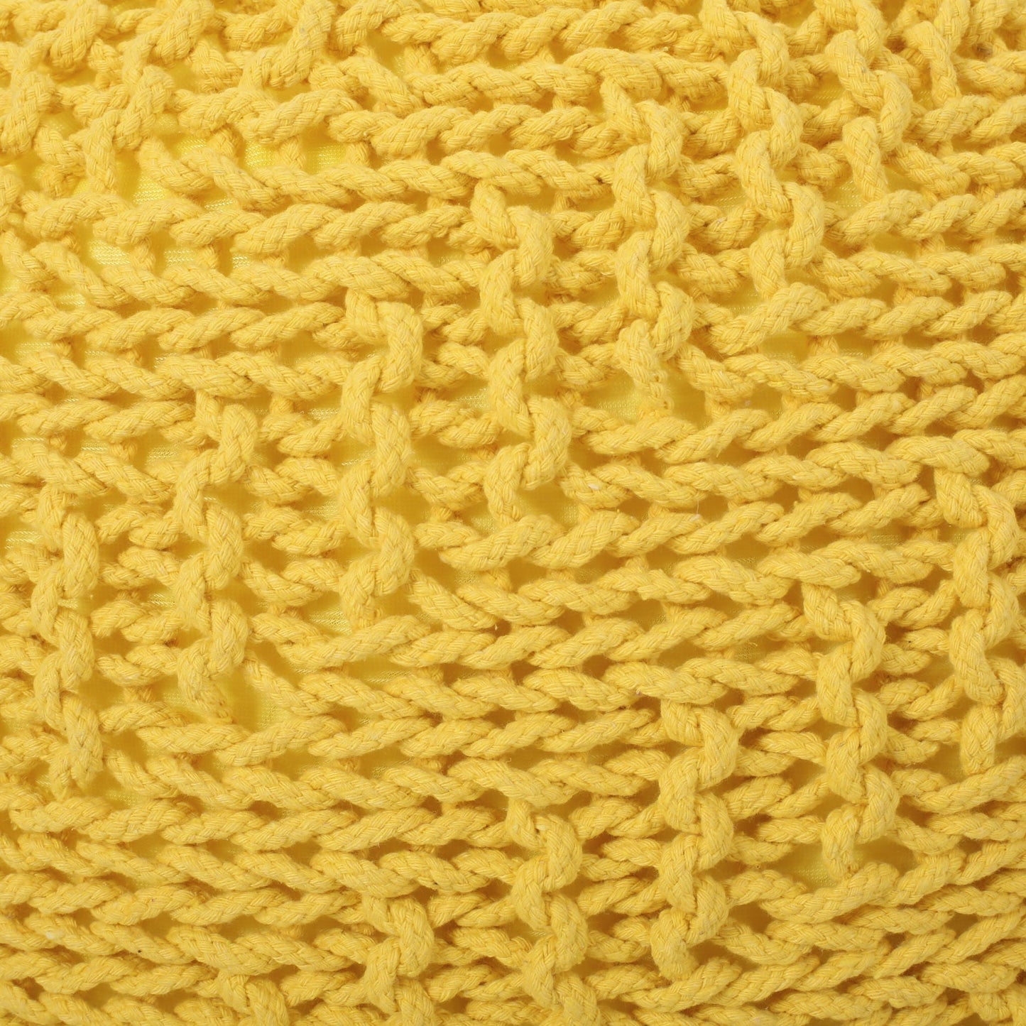 Bordeaux Knitted Cotton Round Pouf Ottoman