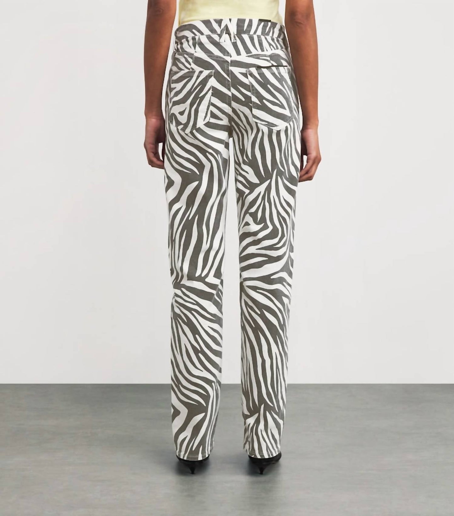 Good American - Zebra Good Icon Straight Leg Jeans