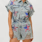 Trendsi - BiBi American Flag Washed Romper