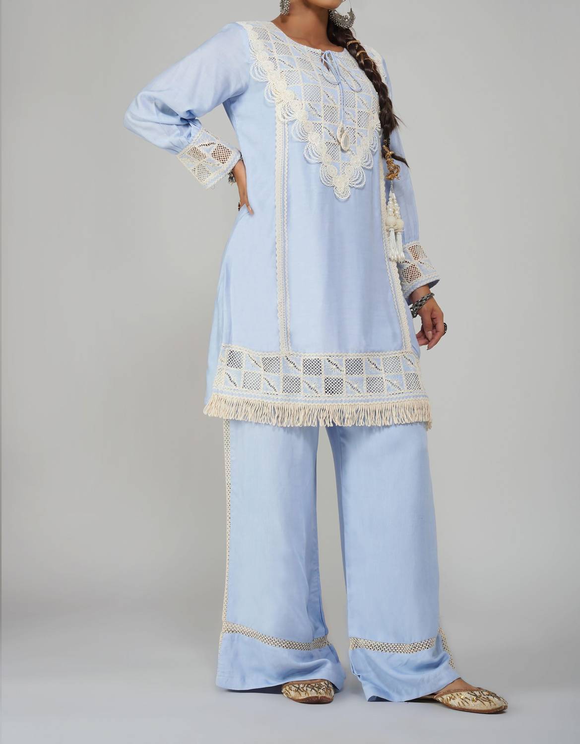 Zaalima Fashion - Straight Tunic Set Cotton - Noor-e-rang