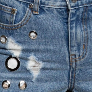 Pol - Shorts jeans com borda crua
