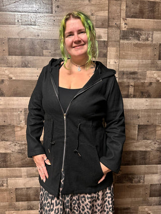 Ontinva - Women's Alaina Hooded Drawstring Waist Jacket