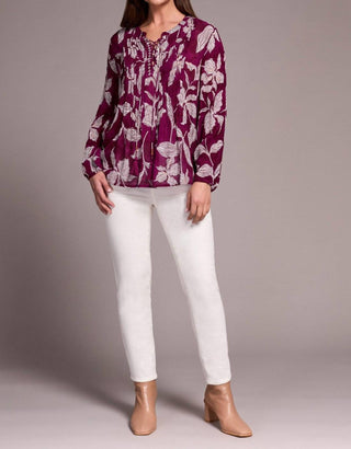 Tribal - Pintuck Lace Up Blouse