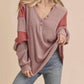 Aemi + Co - Fern Lightweight Patch Henley Sweater