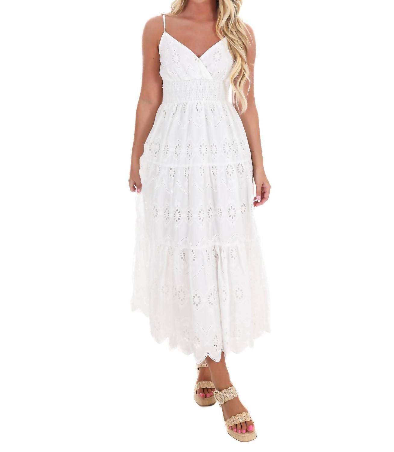 Flying Tomato - Just Let it Be Eyelet Midi Dress