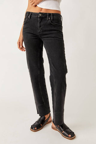 Free People - Calça Jeans Reta Risk Taker Cintura Média Feminina