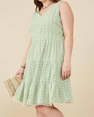 Hayden La - Floral Eyelet Lace Trim Dress