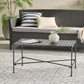 Luna Outdoor Iron Coffee Table - Black Brush Silver