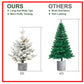 4.5FT Flocked Christmas Tree with Pot Base and LED Lights