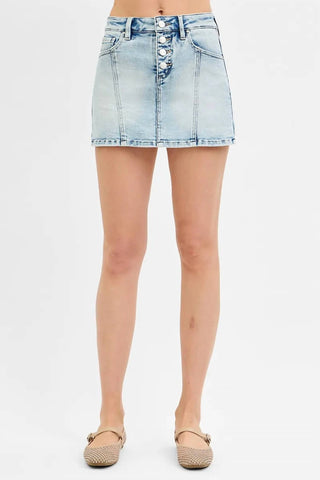 Trendsi - Risen Full Size High Rise Button Down Skorts Plus Size