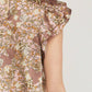 Entro - Floral & Leopard Ruffle Top