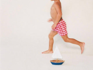 Montce - Boy's Gingham Mini Swim Trunk