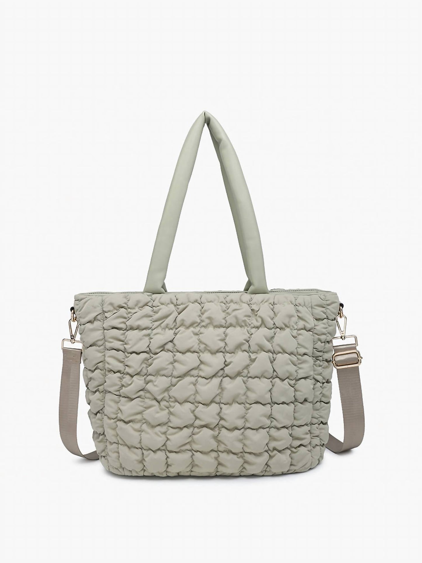 Jen & Co. - Women's Kelly Quilted Puffy Tote Bag With Crossbody Strap