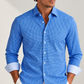 Swiss Check Long Sleeve Tech Shirt - Blue