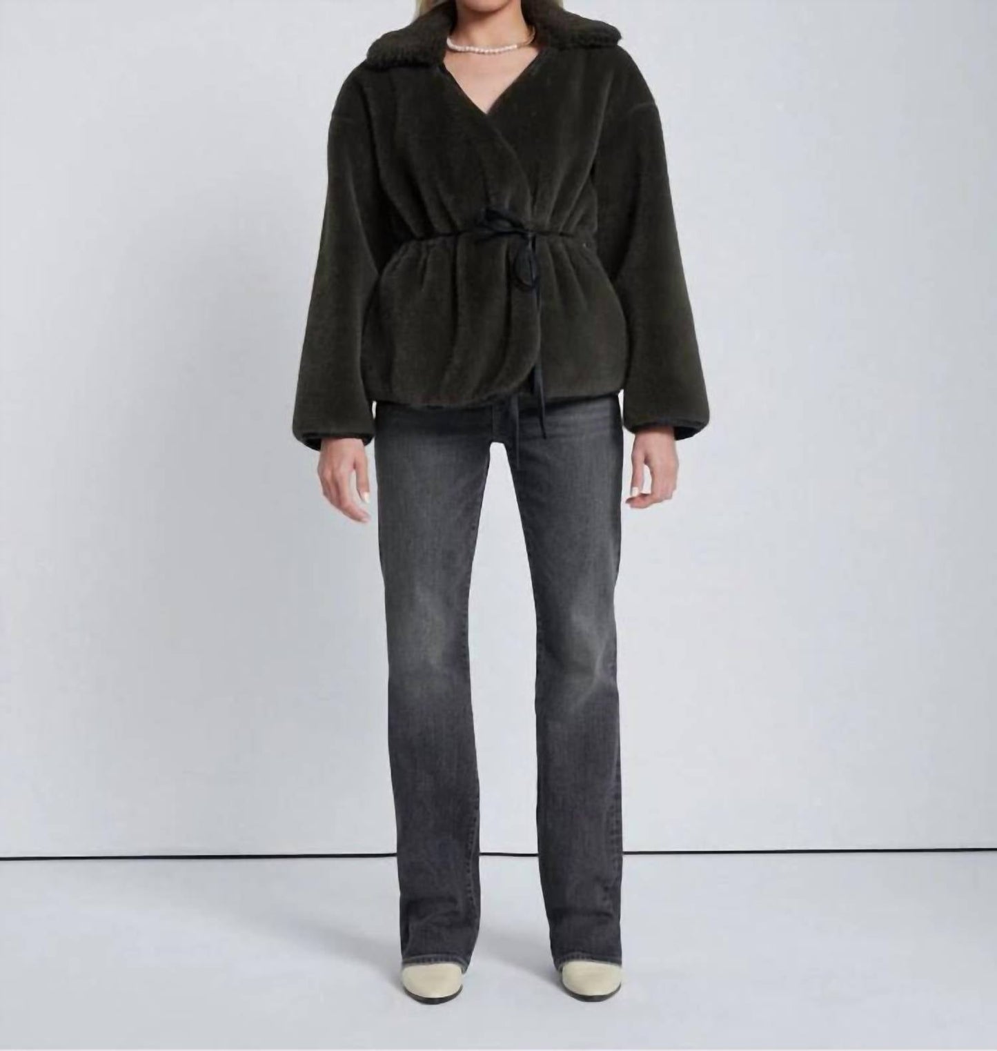 7 For All Mankind - Faux Fur Wrap Coat