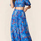 Trendsi - Davi & Dani Printed Smocking Waistband Ruffled Maxi Skirt
