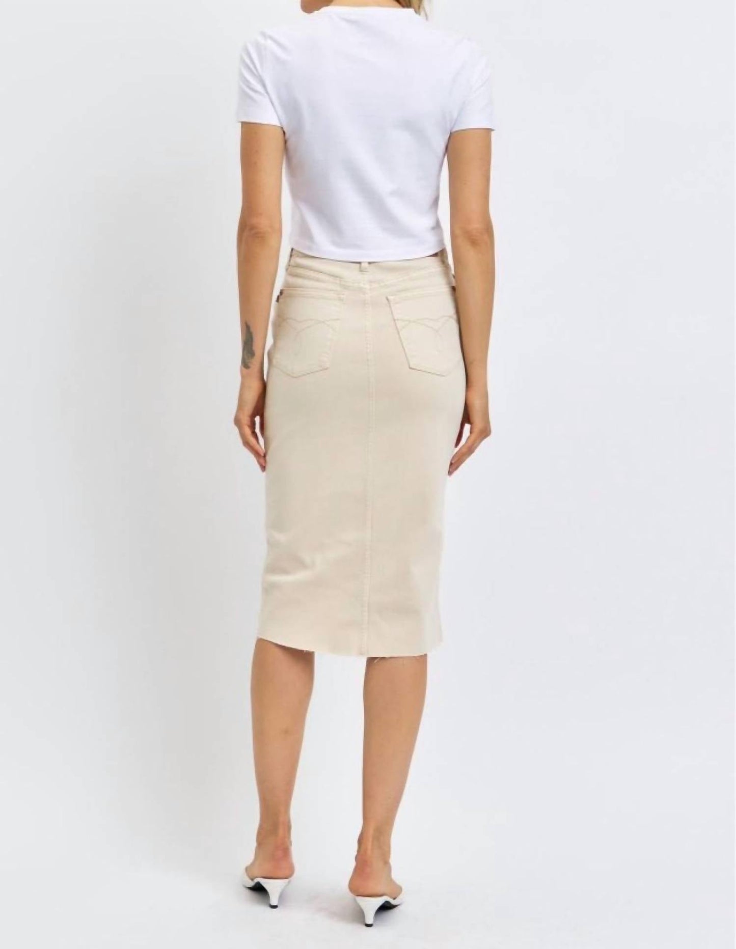 Judy Blue - High Waist Front Slit Denim Skirt