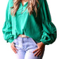 Entro - Tiered Puff Sleeve V-neck Top