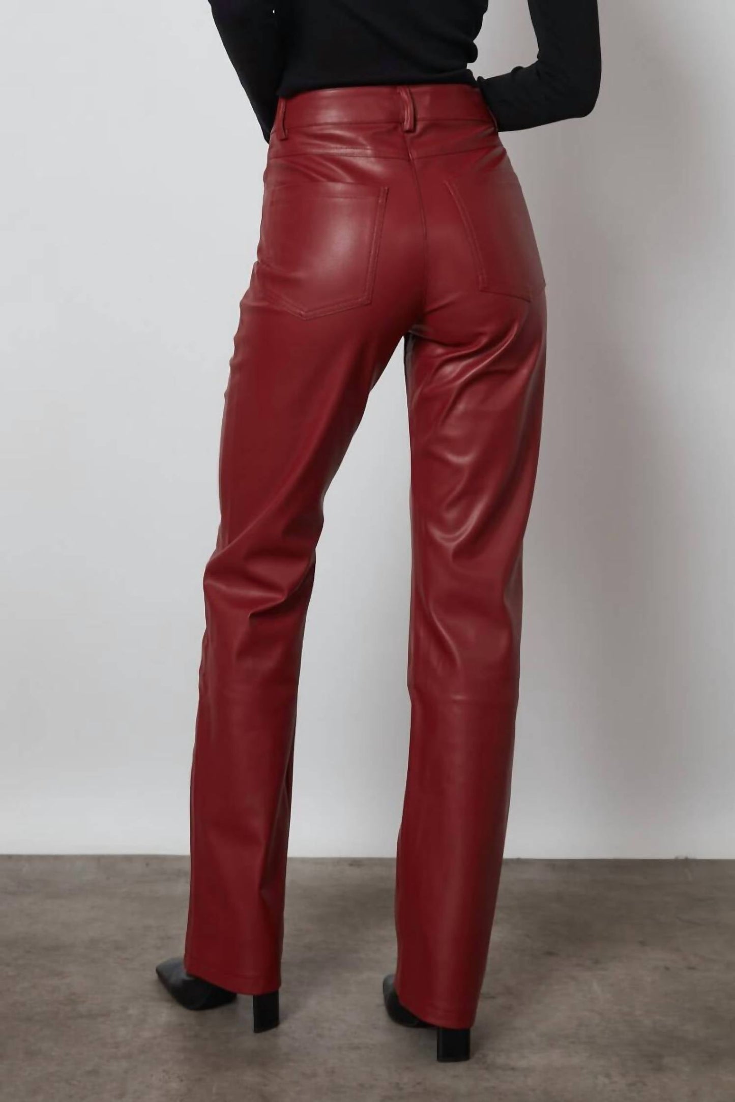 Judy Blue - Leather Tummy Control High Waisted Straight Jeans