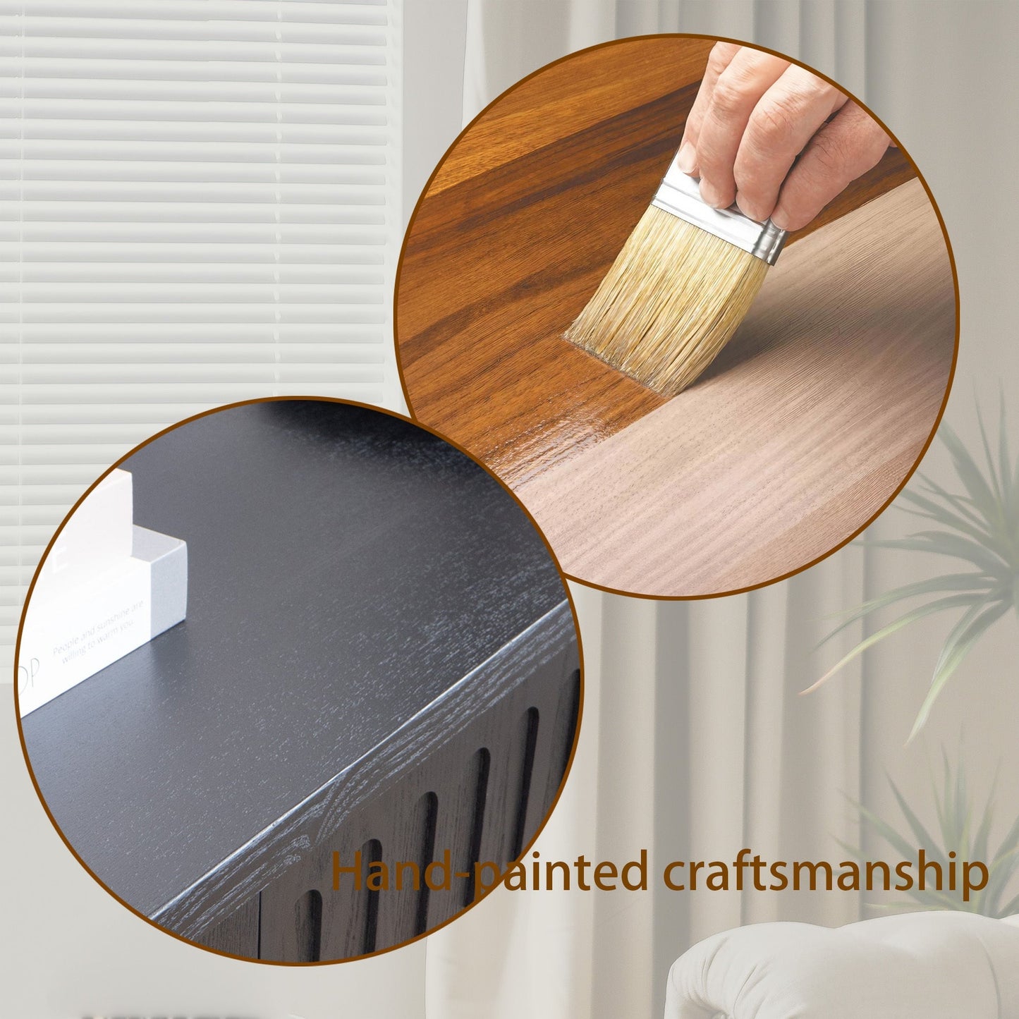 Modern Black Console Table with 4 Drawers – 59.2" Entryway Table with Storage