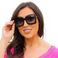 Julia Rose - Women's Megan Oversized Gradient Sunglasses