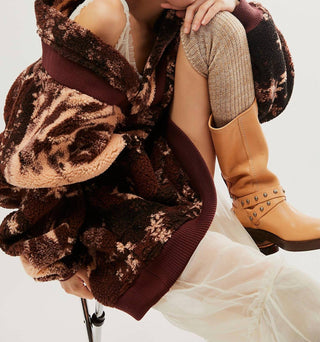 Free People - Jaqueta Sherpa Estampada Rosie