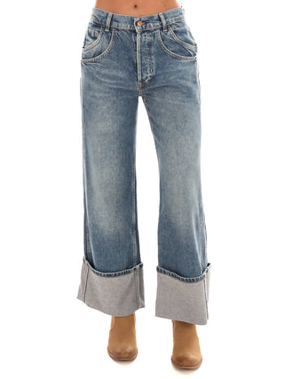 Free People - Calça jeans com punho e cintura média Final Countdown