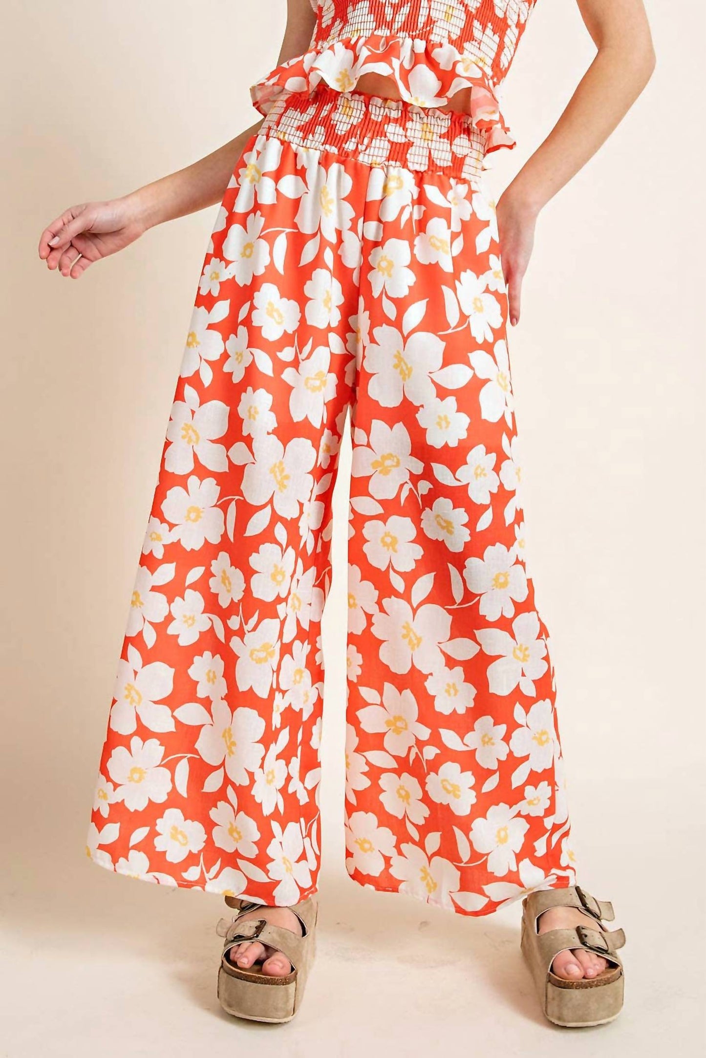 143 Story - Smocked Band Palazzo Pants