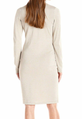 Calvin Klein - Vestido suéter de malha com bainha brilhante e cadarço