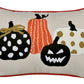 Embroidered Halloween Pumpkin Pillow – Spooky Polka Dot Linen Throw Accent