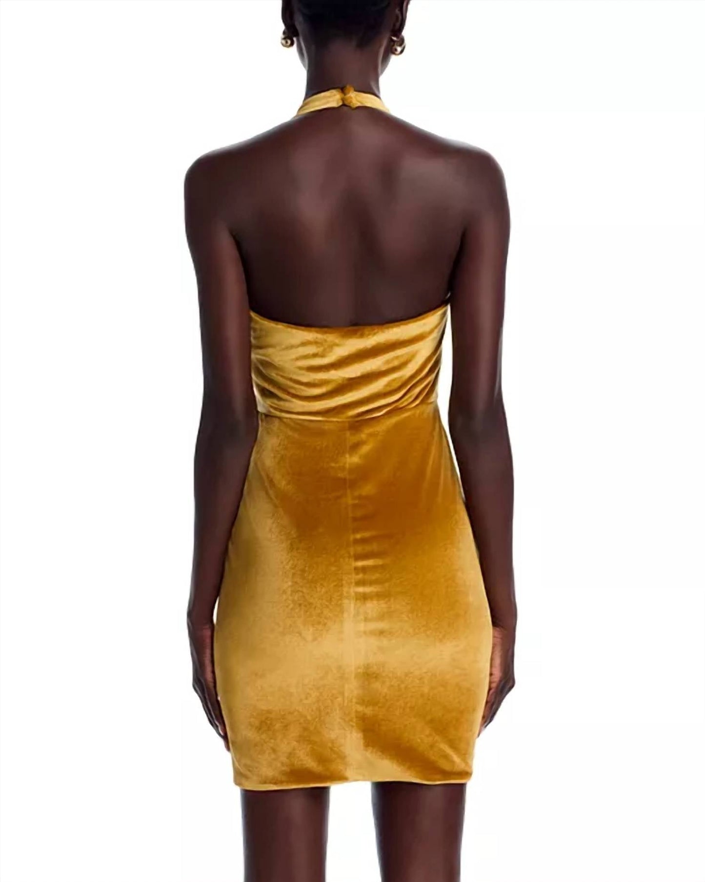 Black Halo - Elaria Mini Velvet Halter Dress