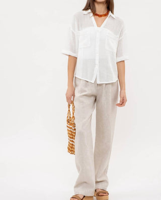 Blu Pepper - Jane Short Sleeve Mesh Camp Shirt