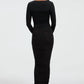 Good American - Ruched Square-neck Maxi Dress