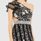 Mac Duggal - Embroideredruffled One Shoulder Lace Up Gown