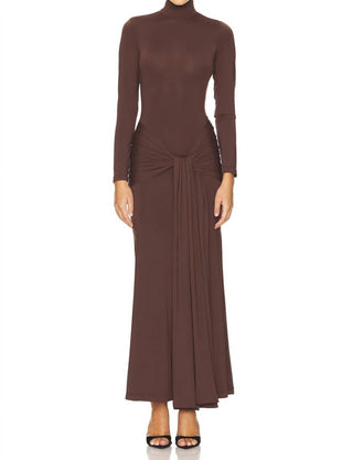 Bardot - Alix Maxi Tie Front Long Sleeve Dress