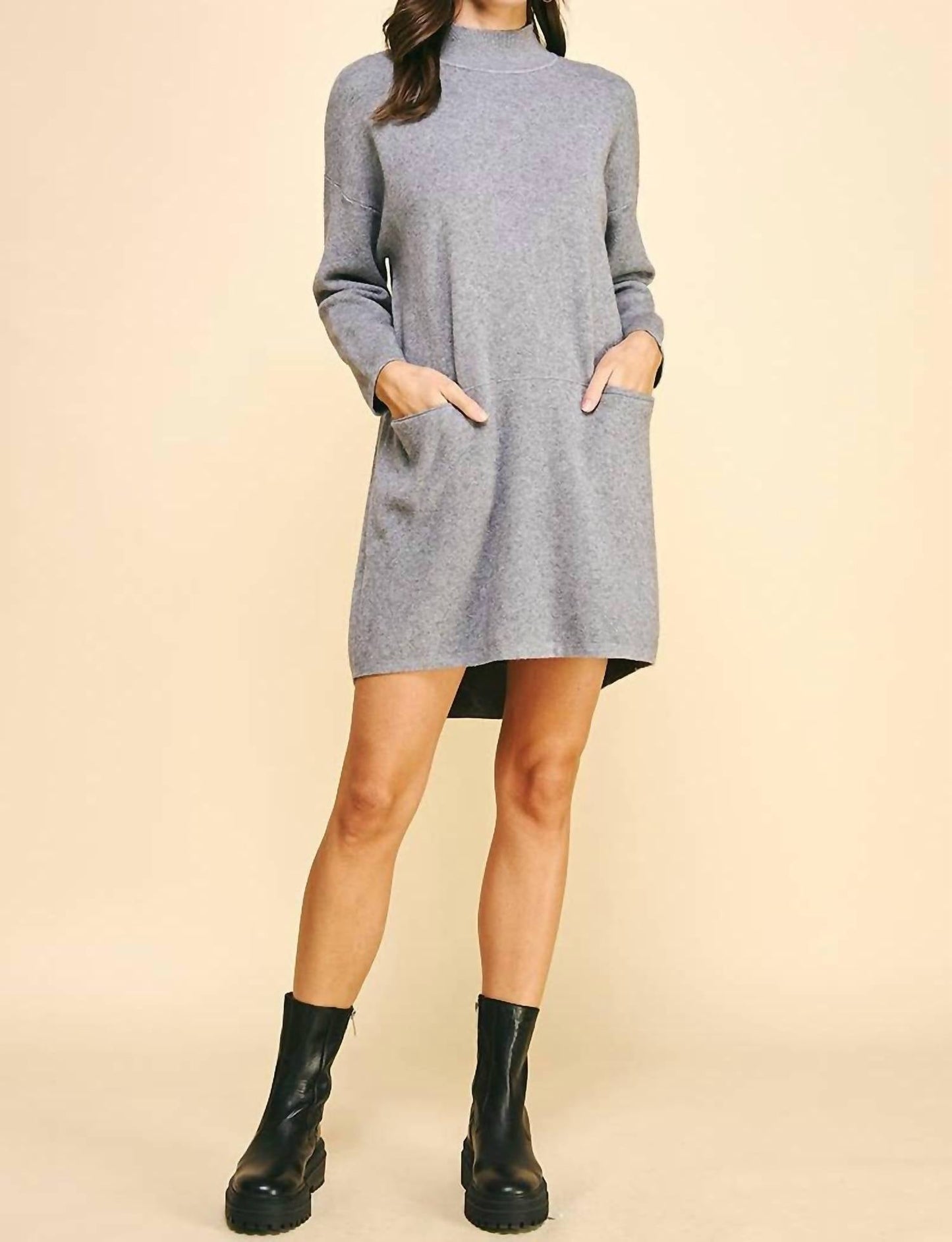 Pinch - Cozy Mock Neck Sweater Dress