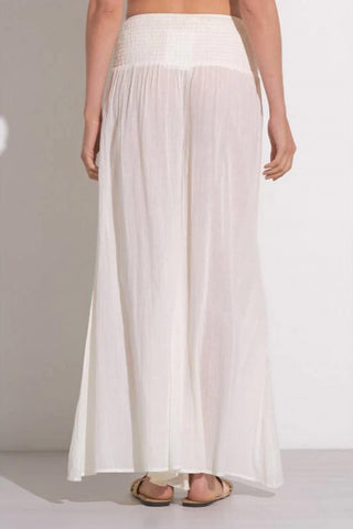 Elan - Calça Palazzo Cintura Alta Perna Larga