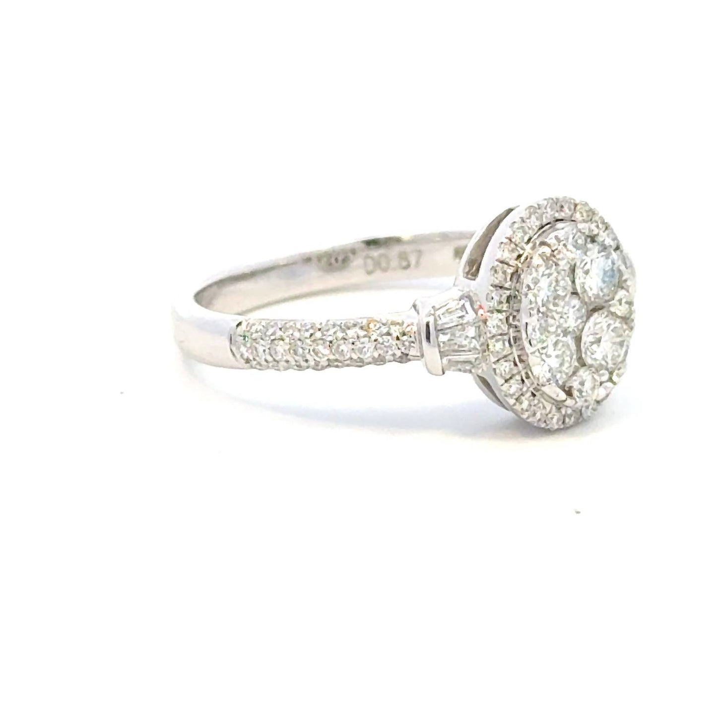 Aamiaa - 1.33 Carat Natural Diamond Oval Cluster Halo Engagement Ring