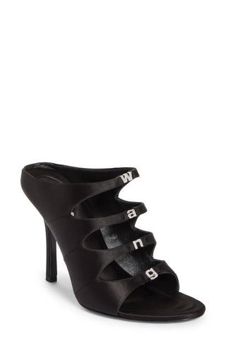Alexander Wang - Sandália feminina de cetim Lolita com cristais e salto alto