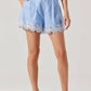 Astr - Kiya Linen Embroidered Shorts