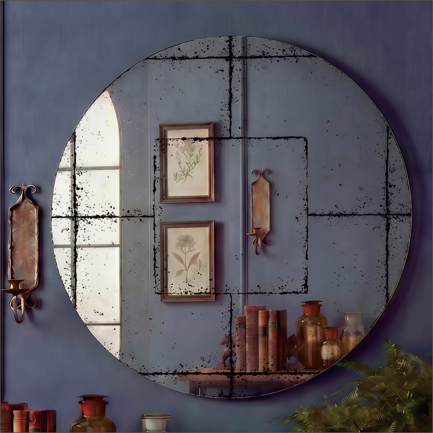 Round Wall-Mounted Mirror