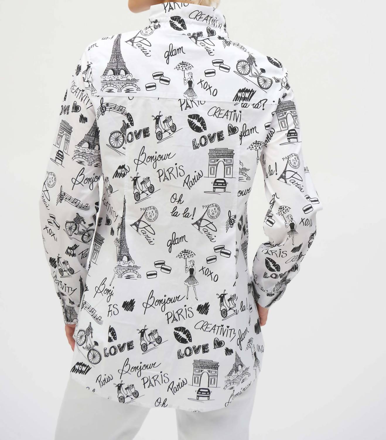Joseph Ribkoff - Woven Conversational Print Fit And Flare Blouse