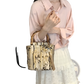 Bamboo Handbag with Tassel and Forest Pattern Canvas