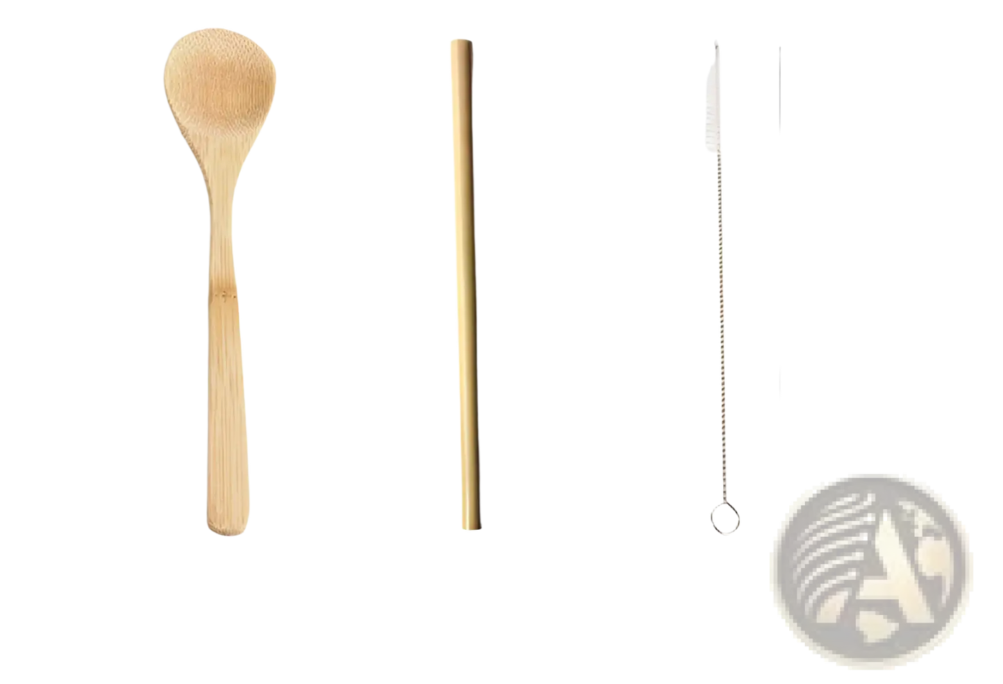 Bamboo Utensil Set with Checkered Travel Roll Case