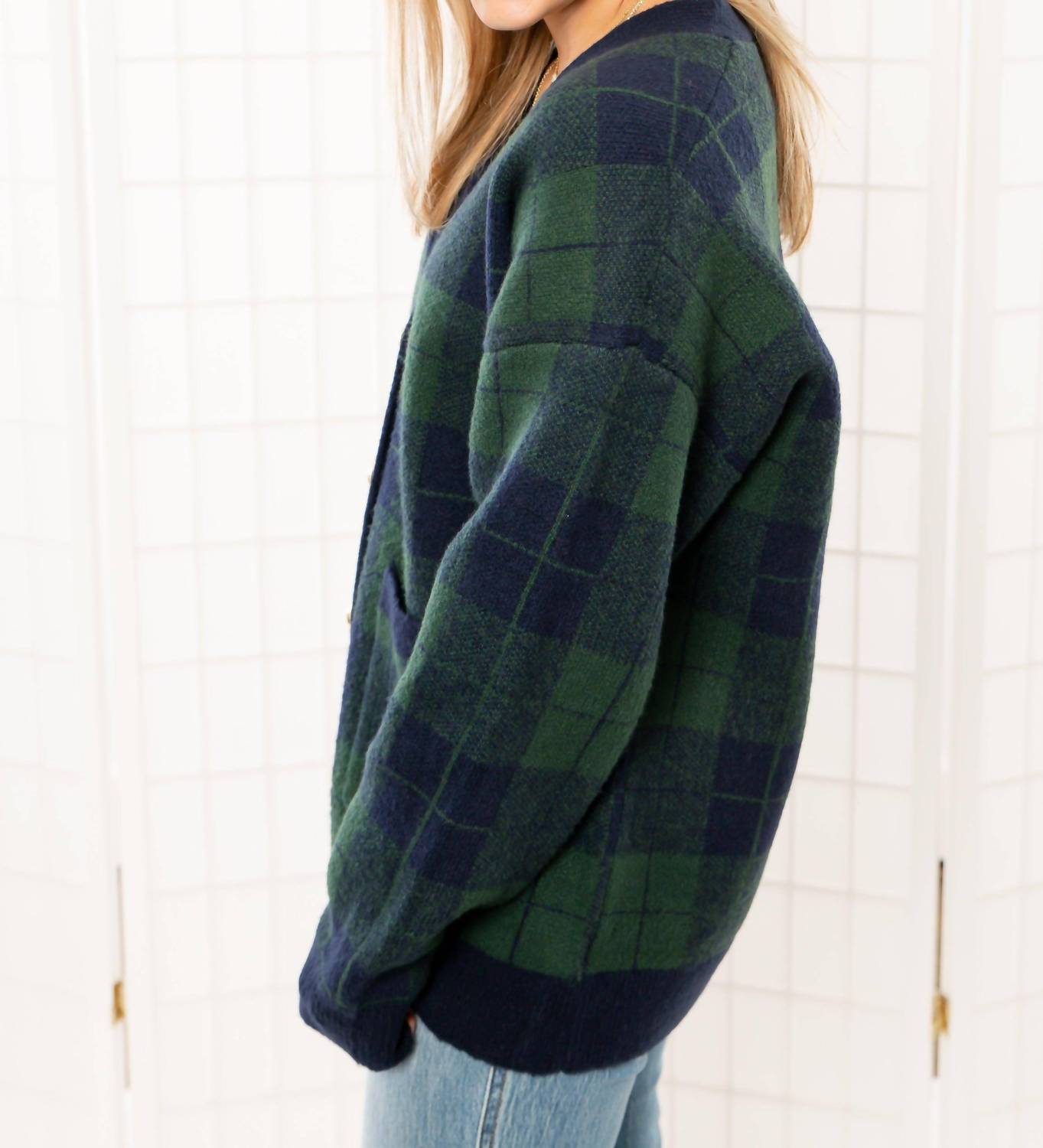 2.7 August Apparel - Winter Days Plaid Button Down Cardigan