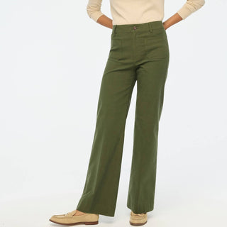 J.Crew - Calça Lizzie de cintura alta com bolsos e perna larga - Petite