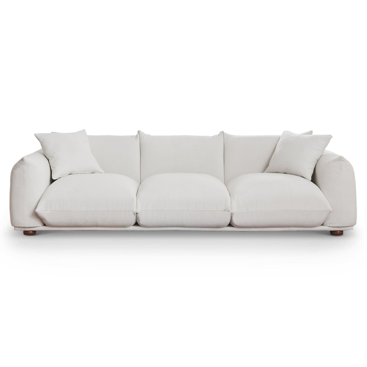 Kely Modern 100'' Cream Boucle Upholstered Sofa